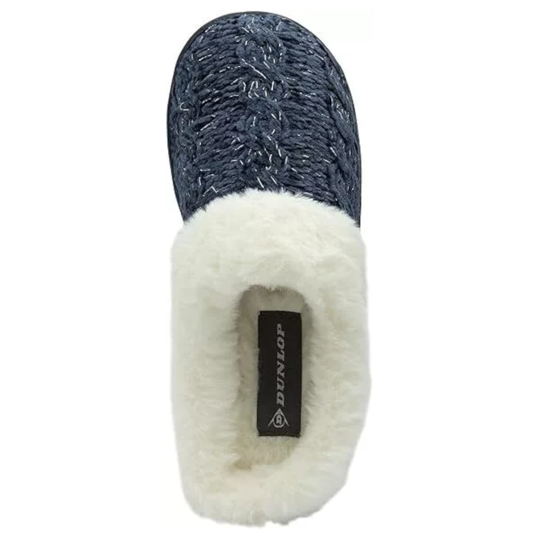 Ladies Comfortable Dunlop mule slippers for women with memory foam cushioned insole in navy